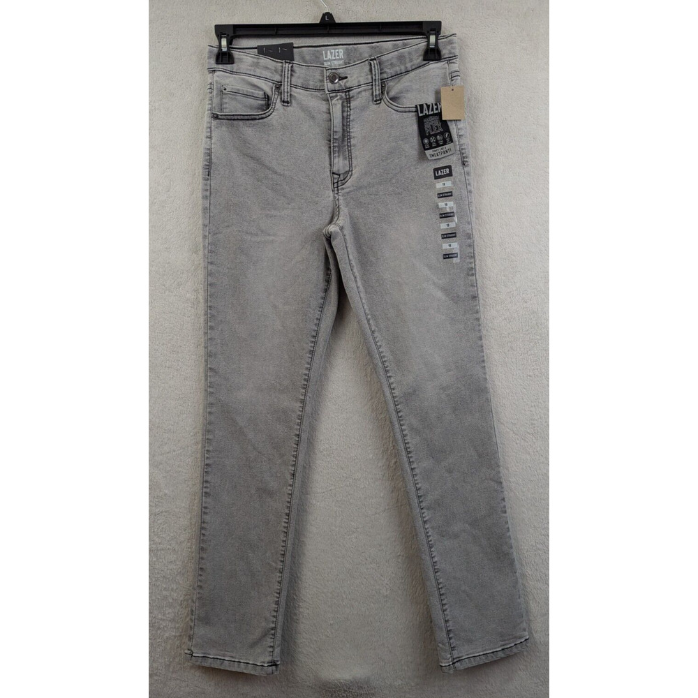 Lazer sz 18 Slim Straight Jeans stretchy thin girls gray 8009